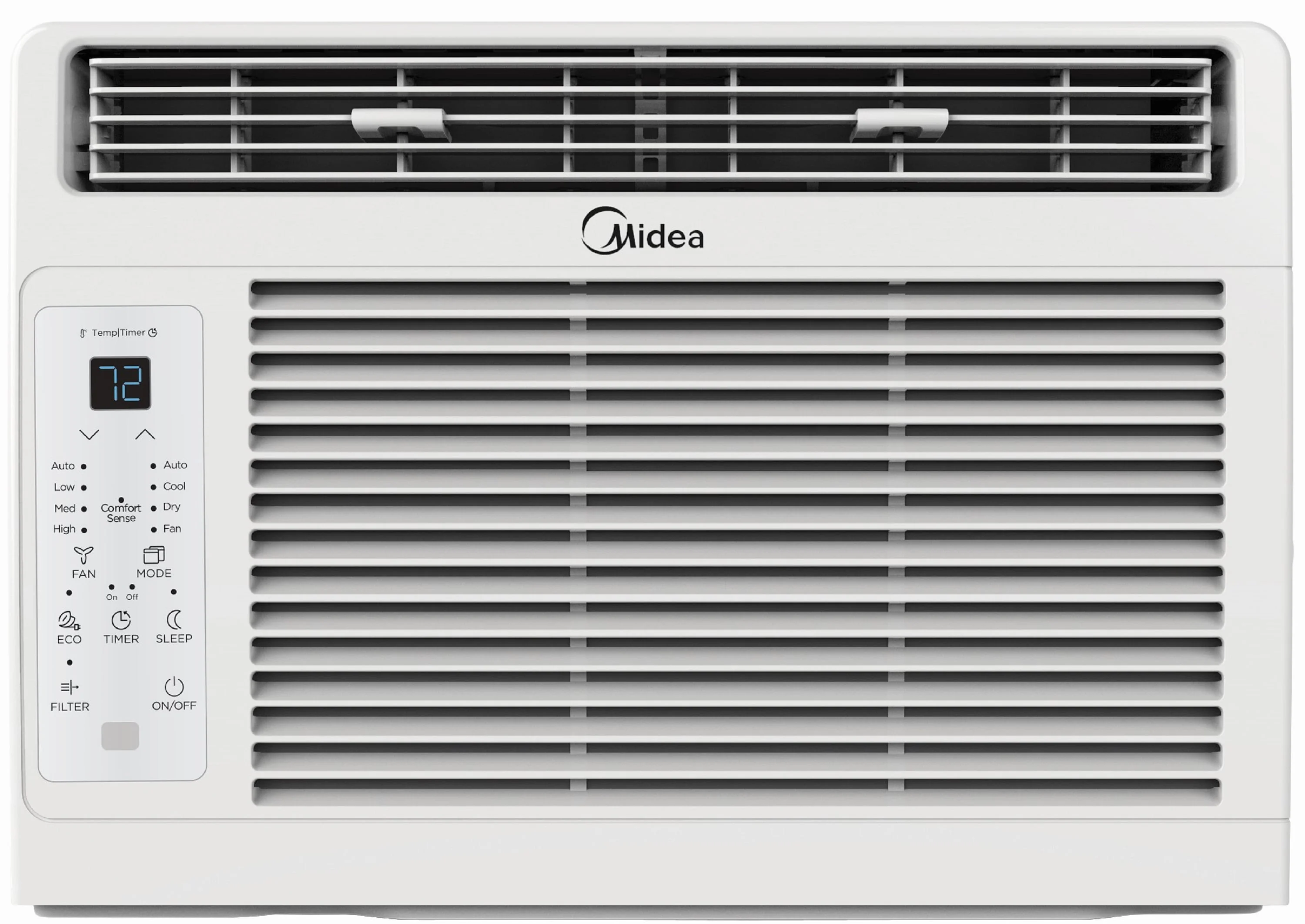 Midea 6,000 BTU 115V Window Air Conditioner with ComfortSense Remote, up to 250 sq ft Coverage Area, White, MAW06R1WWT
