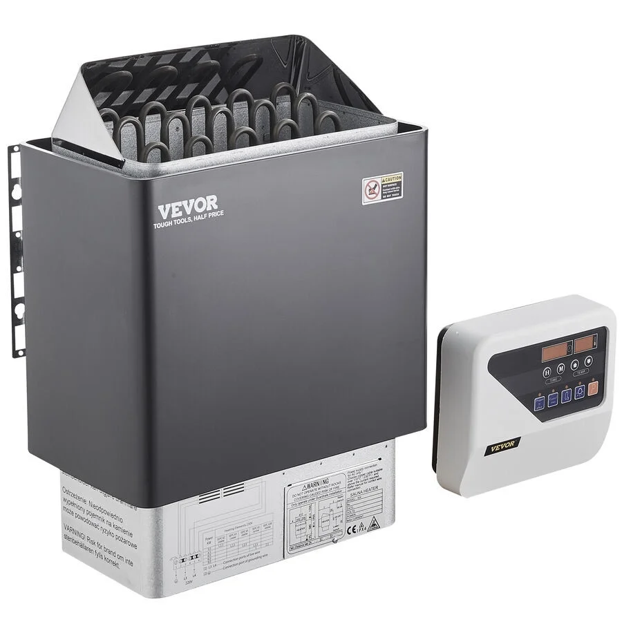 VEVOR Sauna Heater Stove Wet & Dry w/ Controller, 220V, Stainless Steel,9Kw - Curated Treasures Market