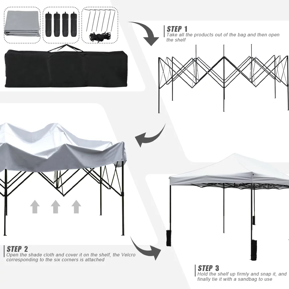 Pop Up Canopy 10x20 pop up canopy tent Folding Protable Ez up Canopy party Tent Sun Shade Wedding Instant Better Air Circulation Outdoor Gazebo with Backpack Bag