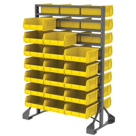 Akro-Mils 30016 53x22L x 20x22W x 36x22H Gray Bin Rail Floor Rack