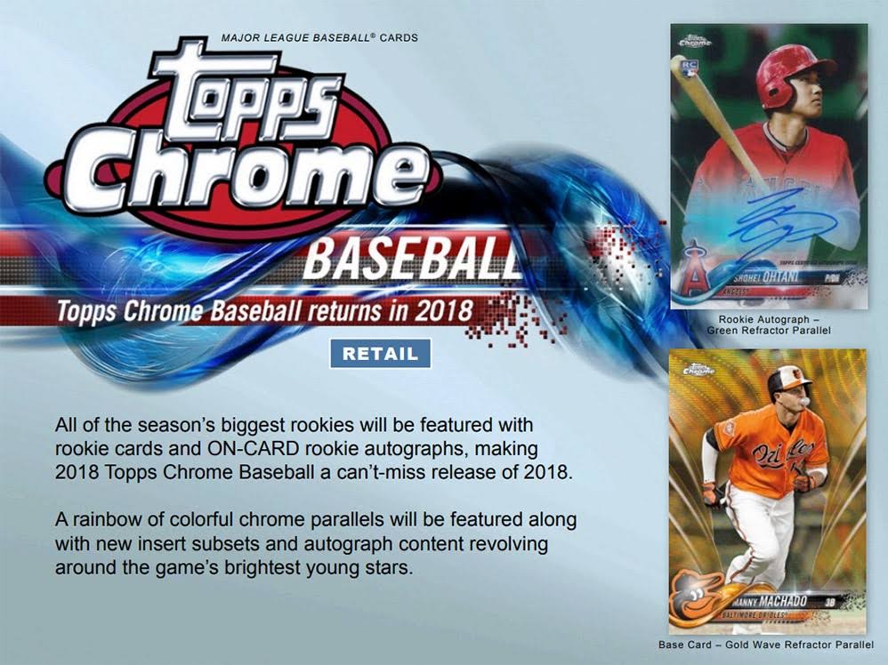 2018 Topps Chrome Baseball Blaster Box (Sealed)