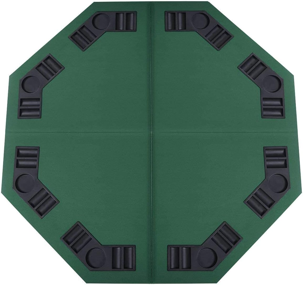 ReunionG 48 Folding Poker Table Top 4 Fold Octagon 8 Poker Table Top with Carrying Case