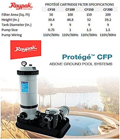 Raypak Protege 100 ft. Cartridge System with 1 HP Pump for Above Ground Pool
