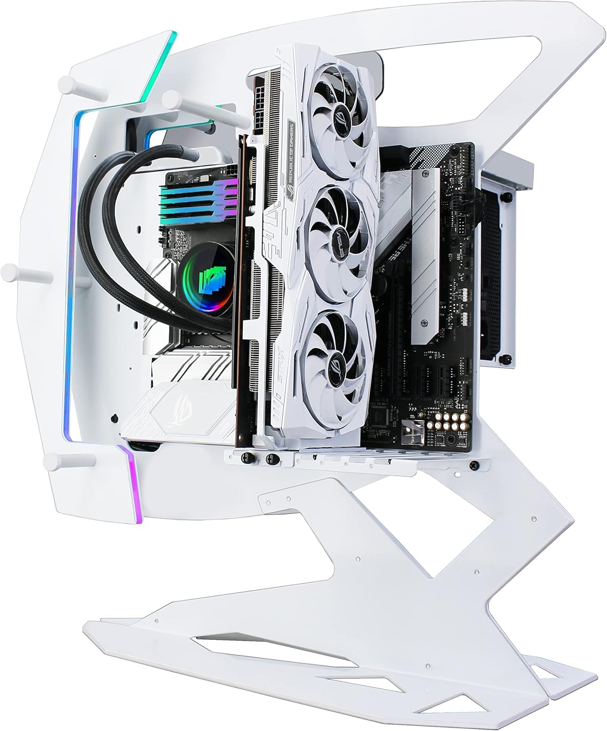 KEDIERS PC Case - ATX Tower Tempered Glass Gaming Computer Open Frame Case with 2 RGB Light Boards,C580