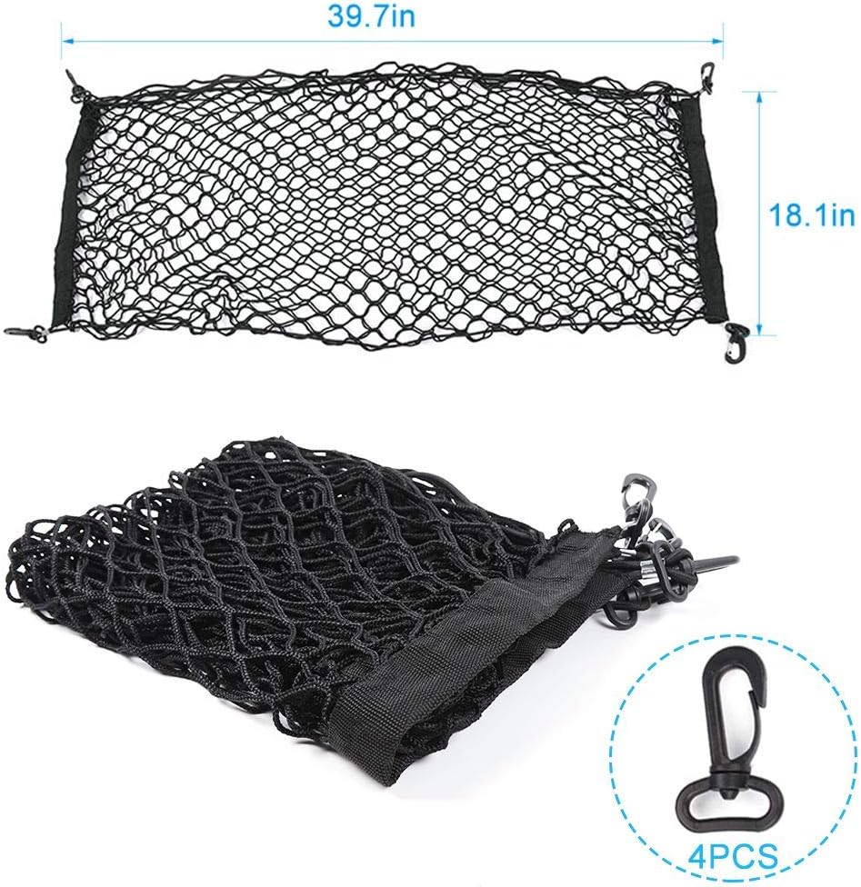 Voodonala 40 x 18 Inches Universal Mesh Envelope Trunk Cargo Storage Organizer Net for Cars, Vans, Trucks and SUVs, for Jeep, for Dodge, for Toyota