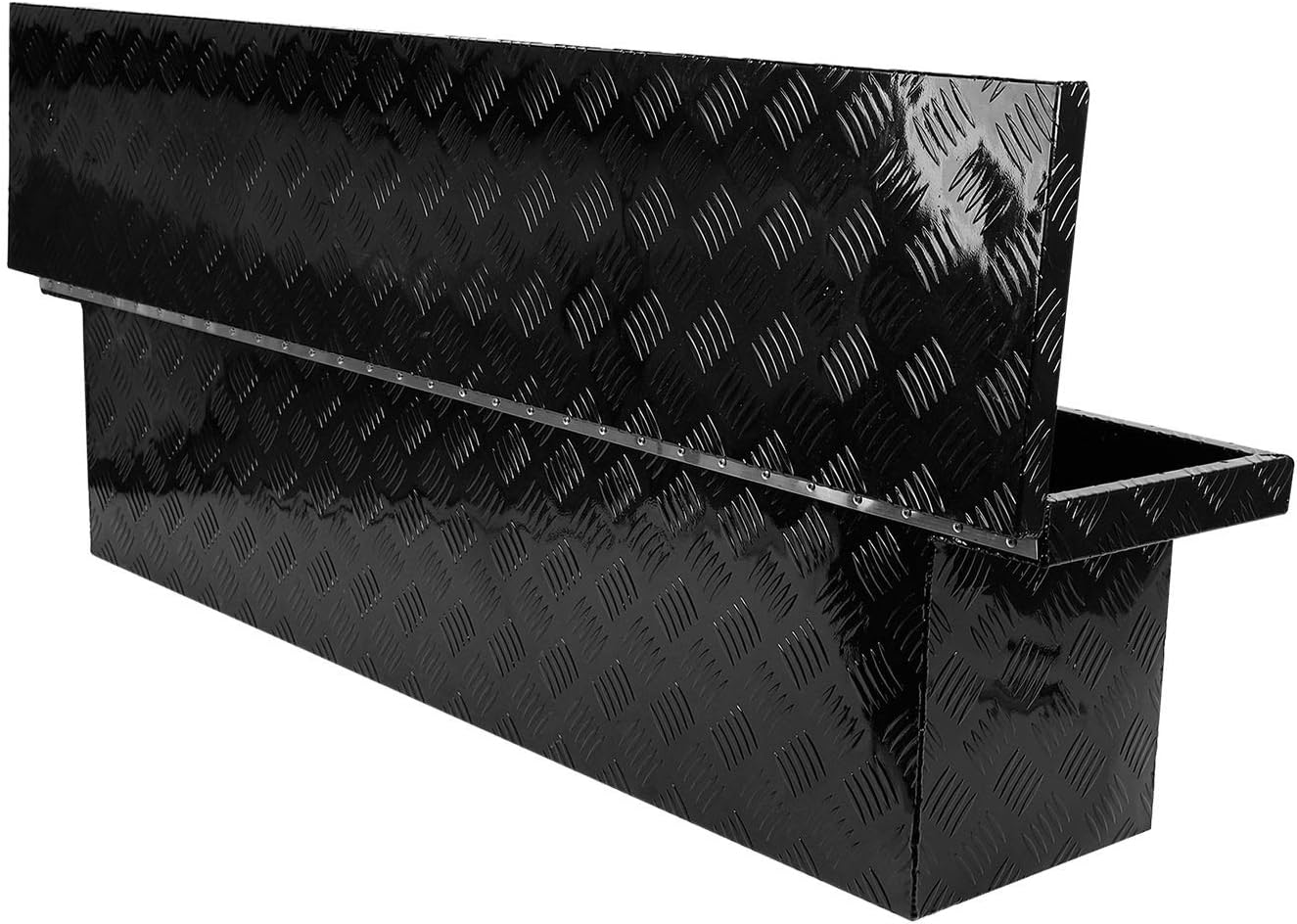 LucaSng 60X12X14 Black Aluminum Heavy Duty Pick Up Truck Truck Bed Tool Box Trailer Storage Tool Box w/Lock & Keys