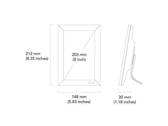 Nix 8 inch USB Digital Photo Frame - Portrait or Landscape Stand, HD Resolution, Auto-Rotate, Magnetic Remote Control