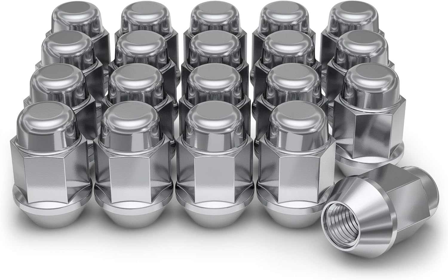 White Knight 1704S-20AM Chrome 1/2"-20 Bulge Acorn Lug Nut, Pack Pack of 2