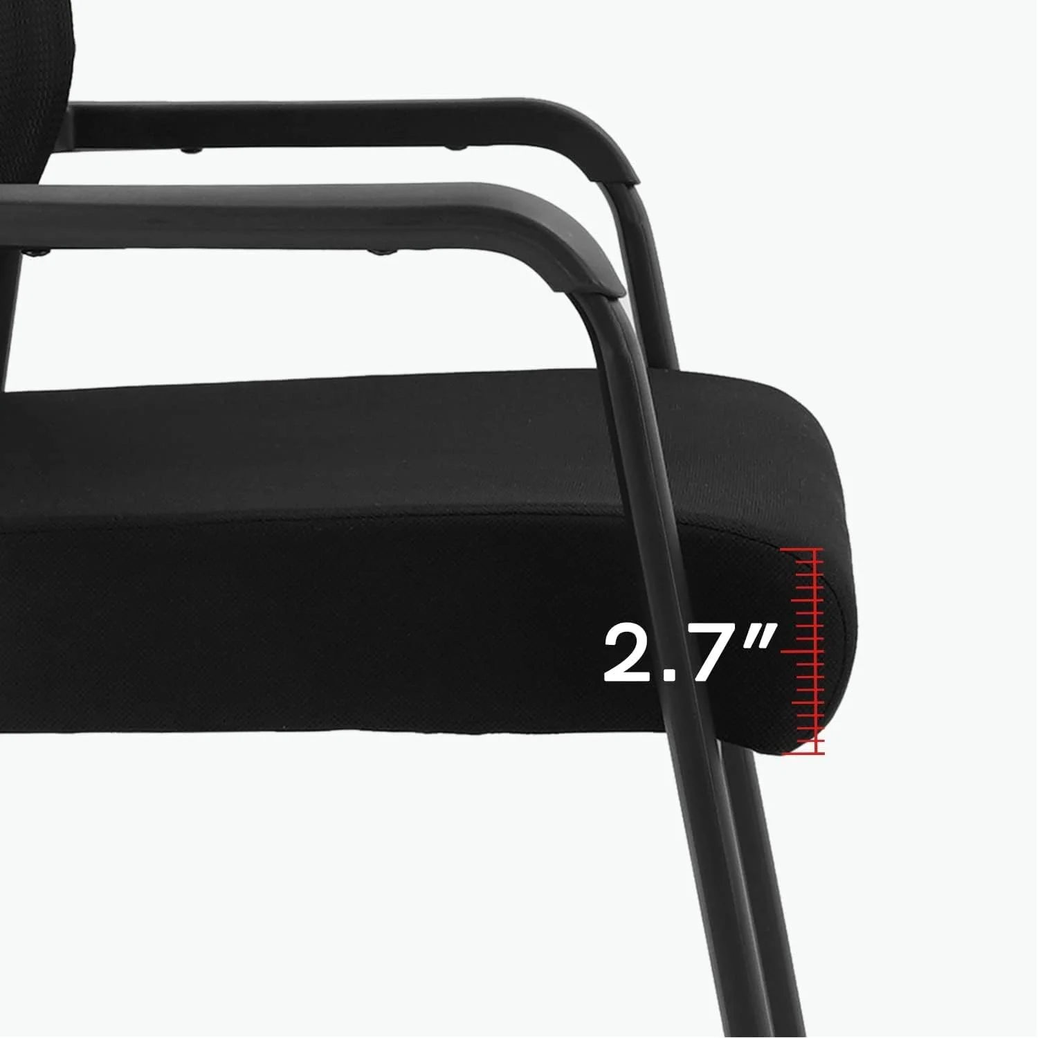 Waiting Room Chairs With Wheels, Adjustable Mesh Backrest, Desk Chair With Ergonomic Lumbar Support And Thickened Seats Cushion, 2 Pack Black