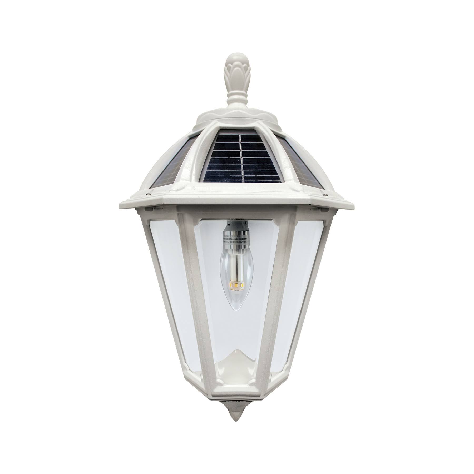 Gama Sonic 179210 Polaris Solar Sconce with GS Solar LED Light Bulb - White Finish
