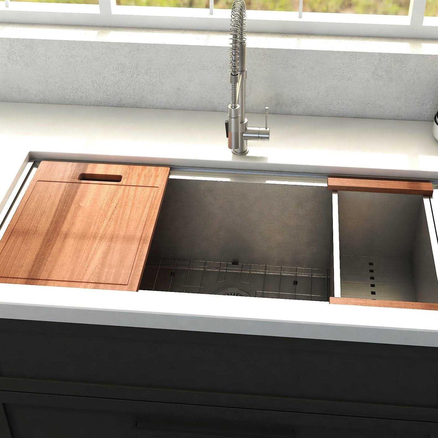 ZLINE 33 Garmisch Undermount Single Bowl Kitchen Sink with Bottom Grid and Accessories - Shop Hardware Tools Online Store