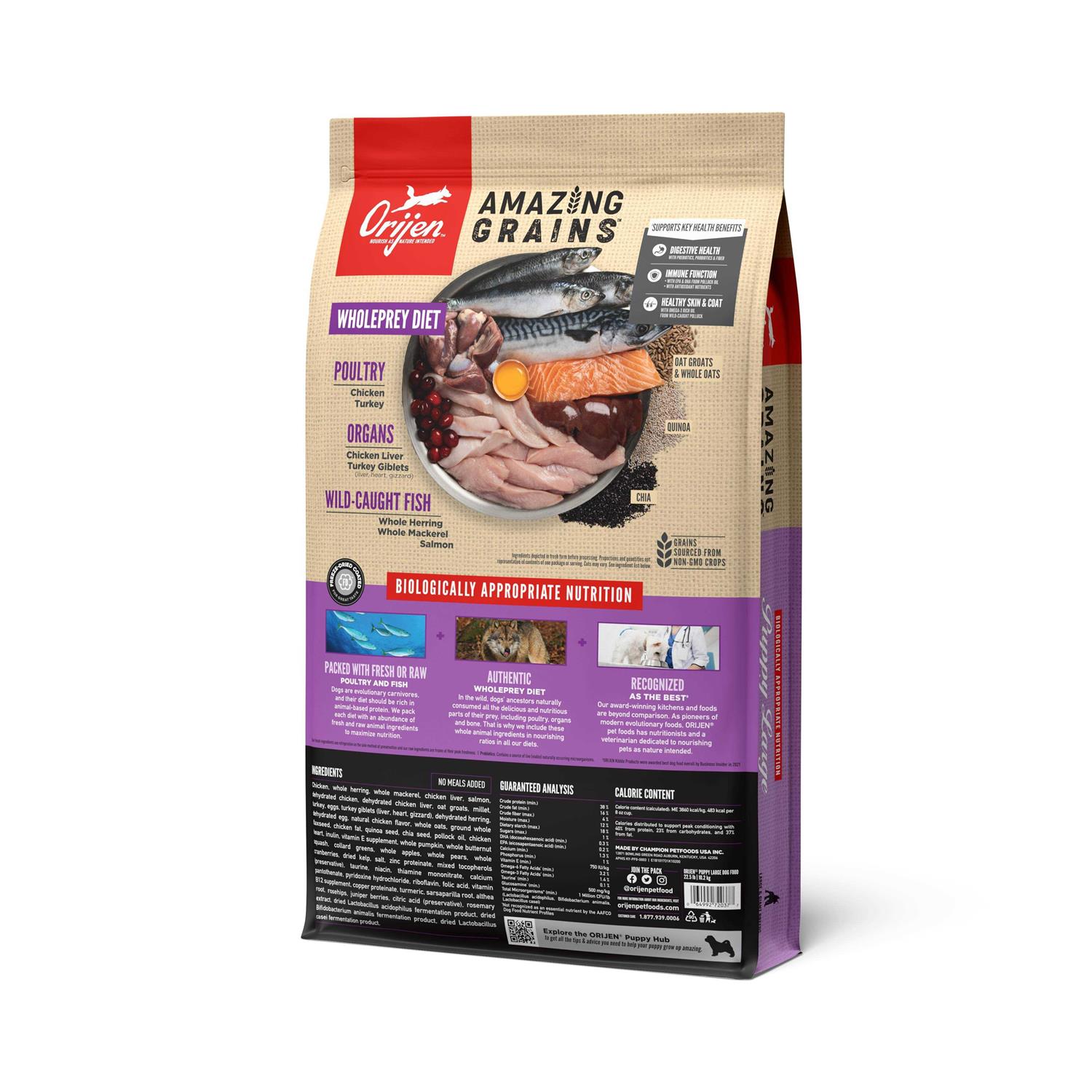 Orijen Amazing Grains Large Breed Puppy Dry Dog Food - Pet Supplies online store