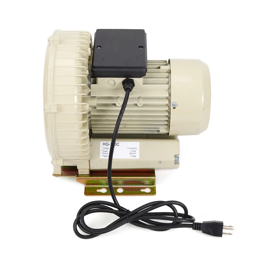 110V 370W Commercial Air Pump Aquarium Hydroponics Aquaculture Fish Tank Pond Blower