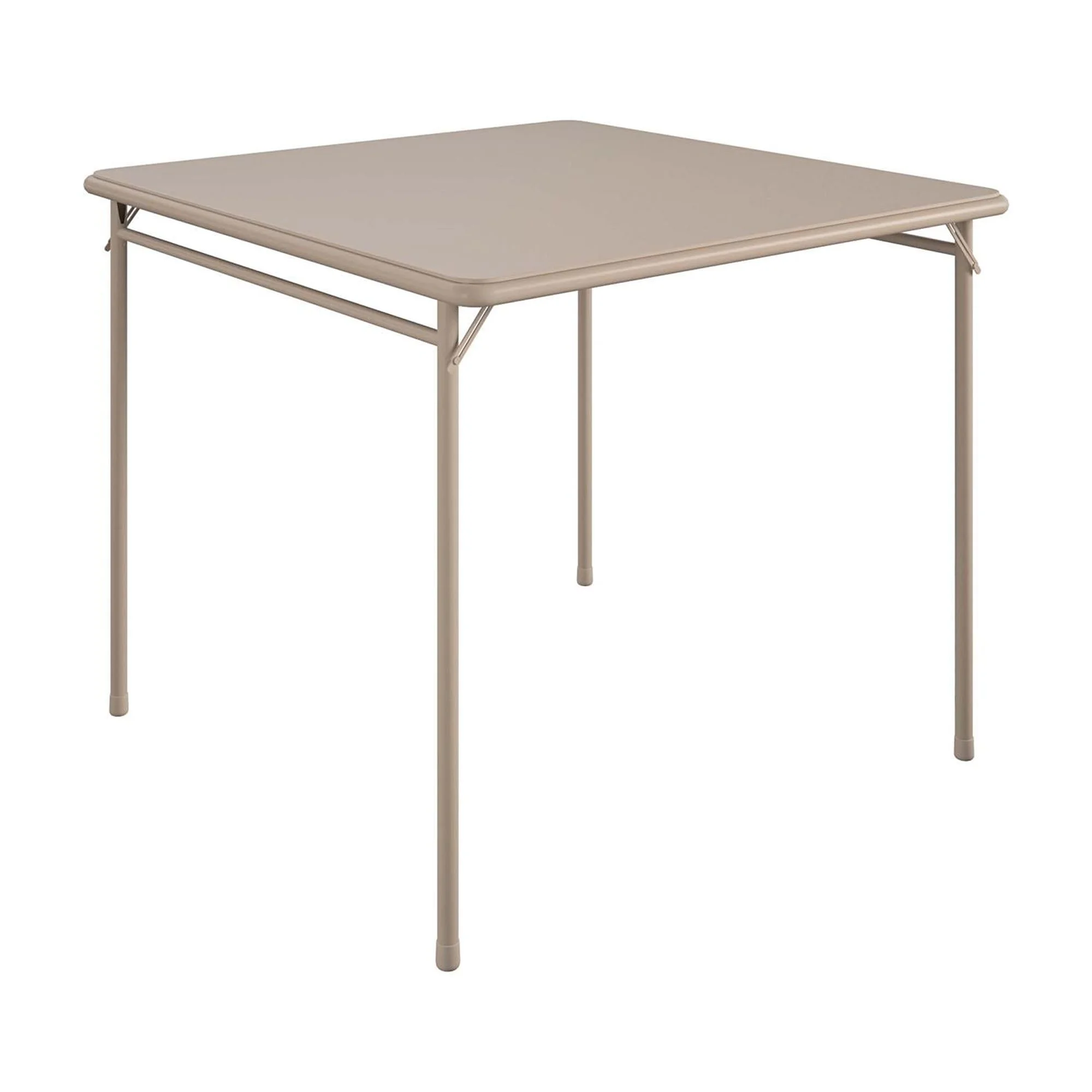 COSCO 5-Piece Folding Dining Set with Card Table and 4 Fabric Padded Chairs, Tan