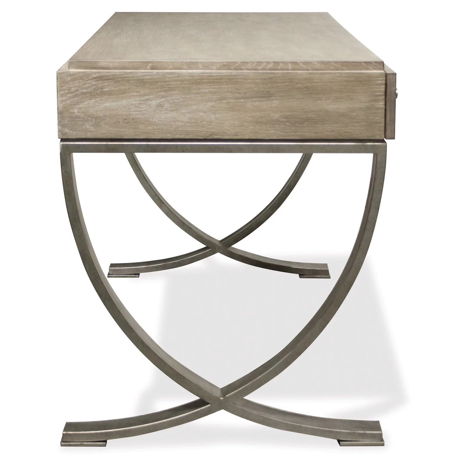 Riverside Furniture Sophie Wood and Metal Writing Desk in Natural