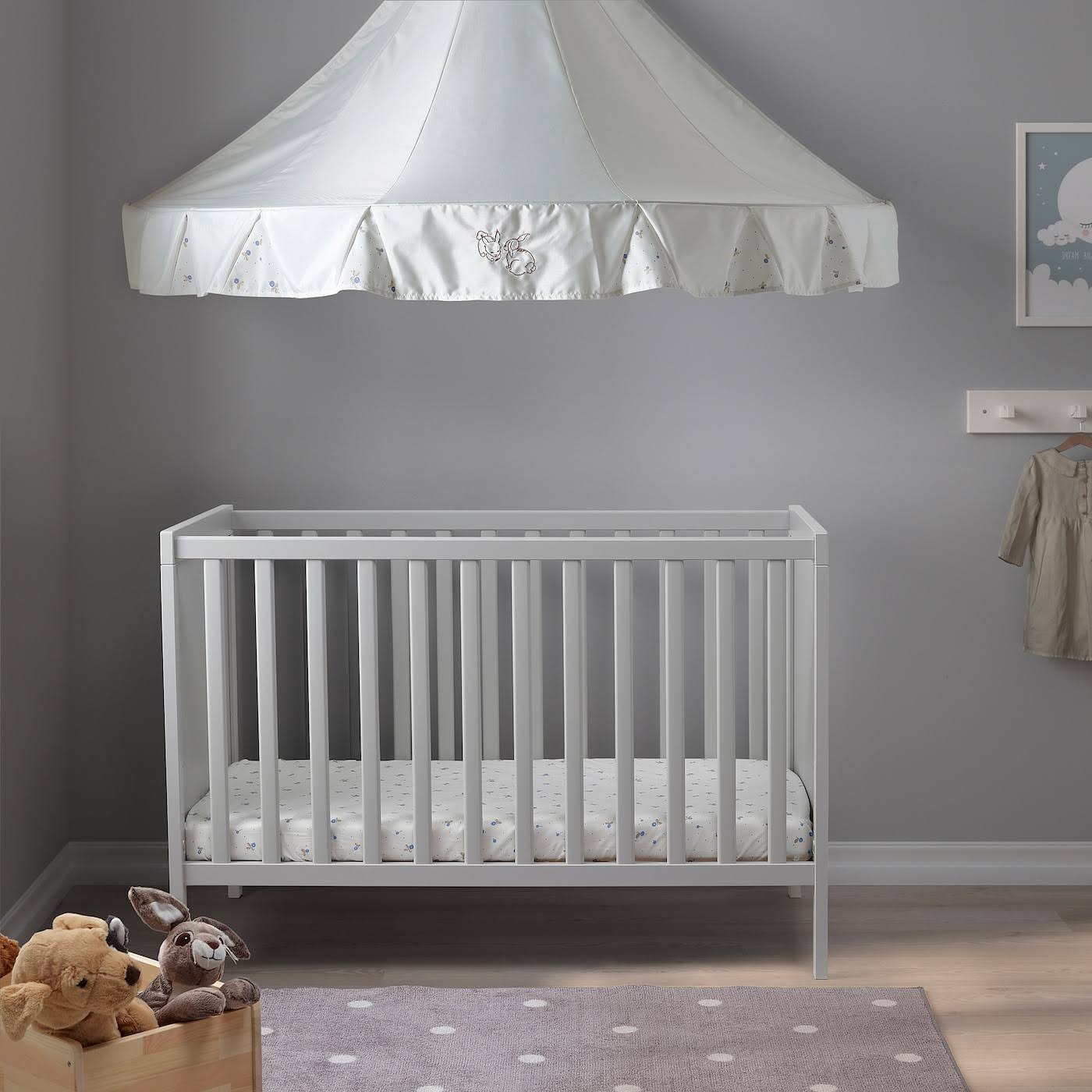 IKEA - SUNDVIK Crib, Gray, 27 1/2x52
