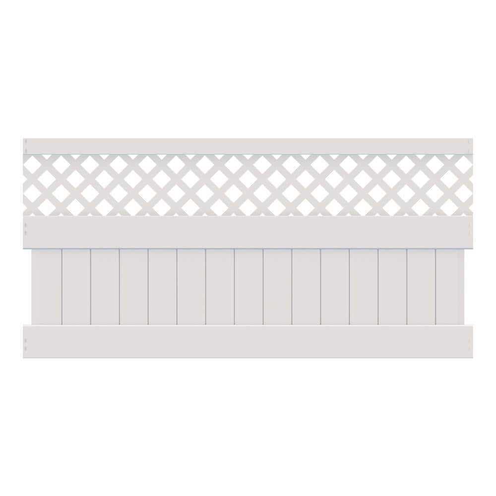 Barrette Outdoor Living Veranda H x 8 ft. W White Vinyl Anderson Privacy Fence Panel Kit - Shop Hardware Tools Online Store