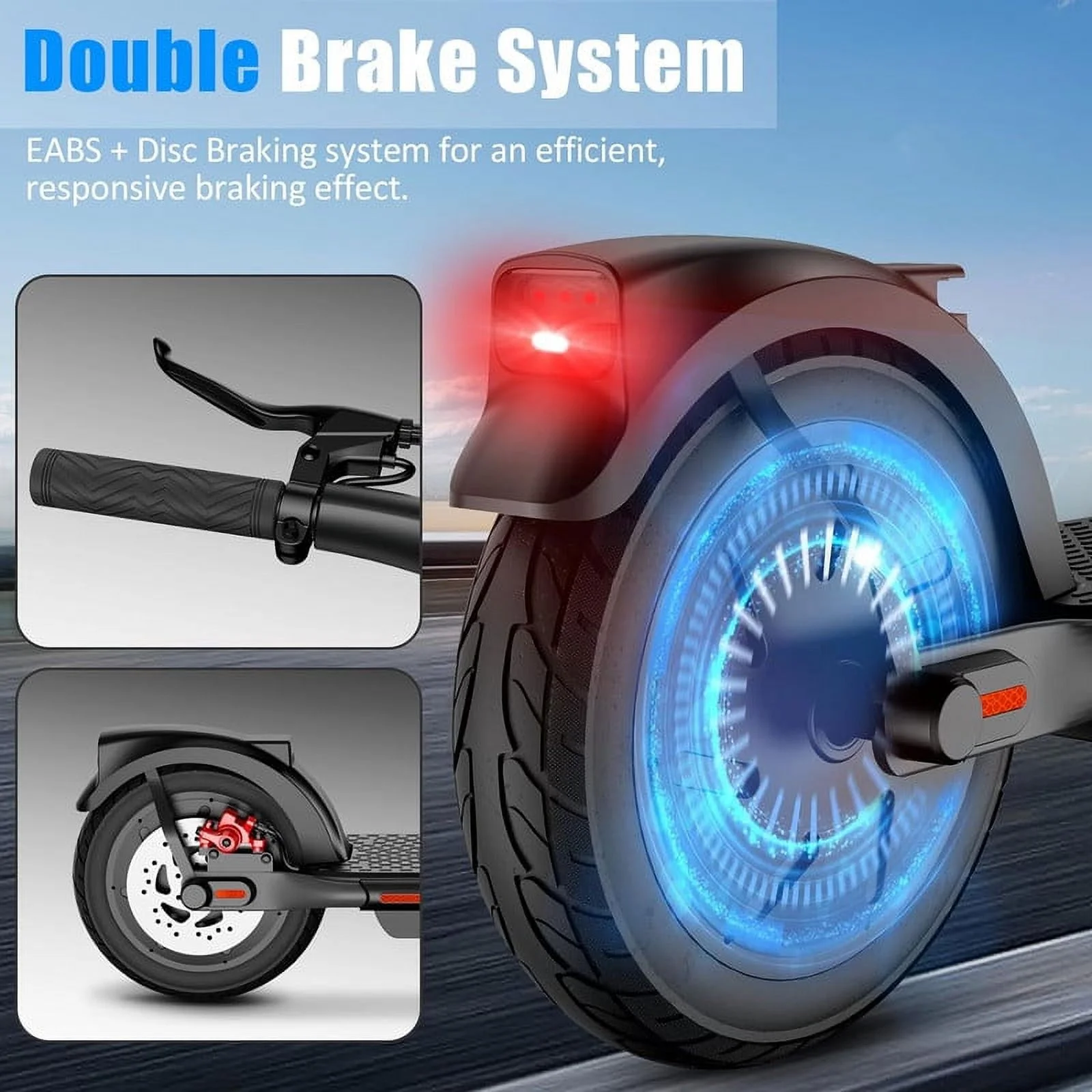 SISIGAD Electric Scooter for Adults Teens, B16 Dart 350W Folding Commute E-Scooter with Double Braking System, 10" Solid Tires, 23Mph Speed, 20 Miles Long Range