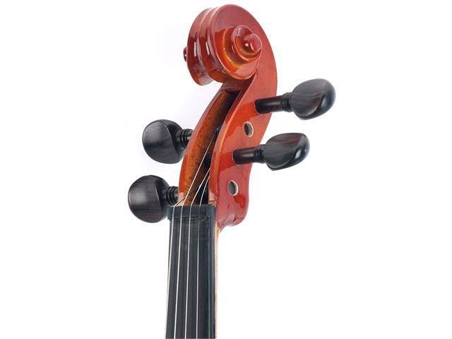 Cecilio 1/2 CVN-300 Ebony Fitted Solid Wood Violin Package with Case, Accessories u0026 Lesson Book + DVD
