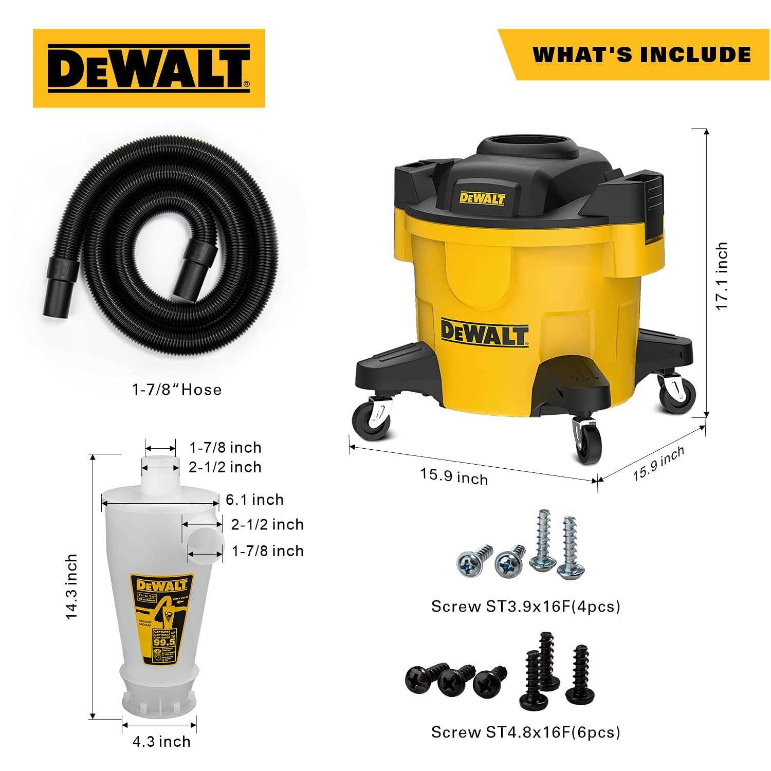 DEWALT Dust Separator with 6 gal. Poly Tank - Shop Hardware Tools Online Store