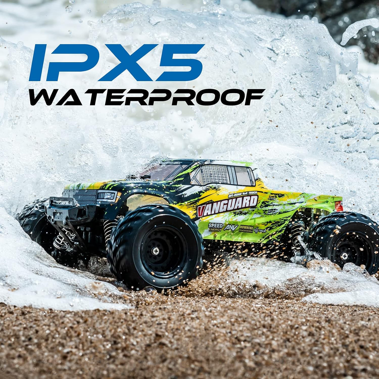 YONCHER YC300 RC Cars, 1:12 Large RC Cars for Adults, Remote Control Truck 45+Km/h High Speed All Terrains, 4WD Hobby 4X4 Waterproof Off Road RC Truck, RC Crawler with 2 Battery for Boys