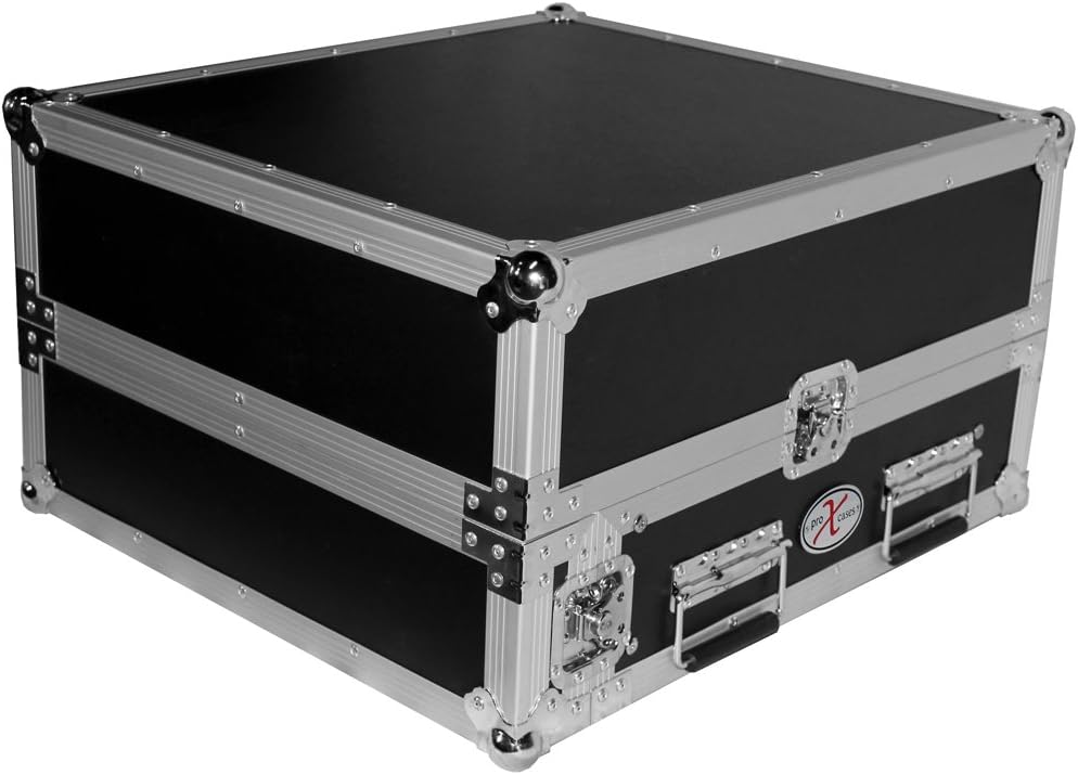 ProX Cases T-2MRLT 2 Space 10U Slant DJ Mixer Combo Rack w/ Sliding Laptop Shelf