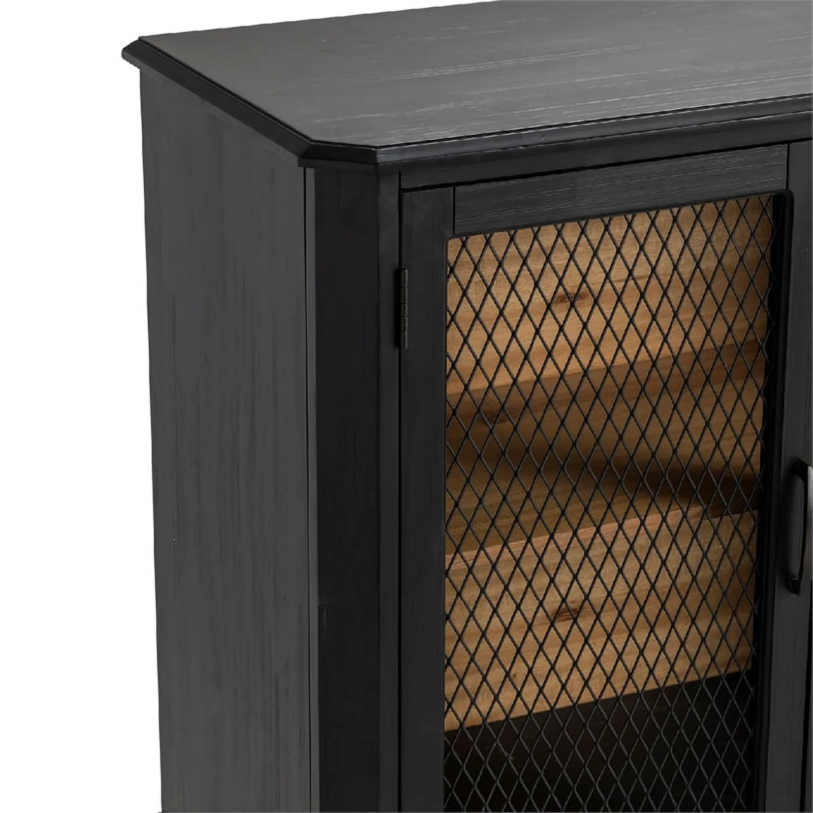 Crestview Collection Livingston Wood 4 Door Sideboard in Black
