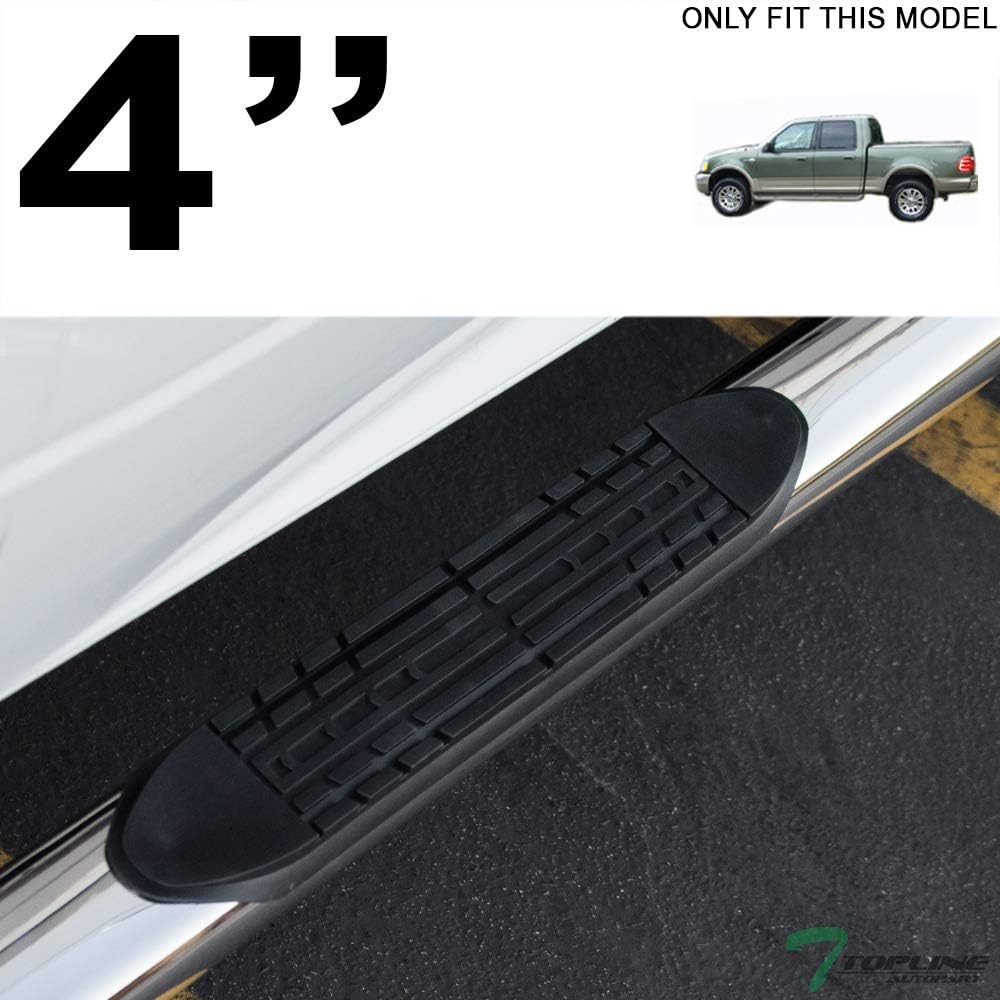 TLAPS 4" Oval Polished Stainless Steel Side Step Nerf Bars Rail Running Boards For 01-03 Ford F150 SuperCrew (Crew) Cab