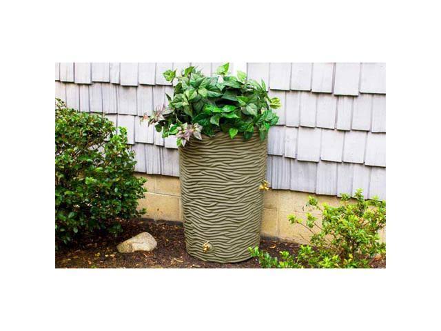 Good Ideas Impressions Bark 50 Gallon Rain Saver Barrel - Khaki