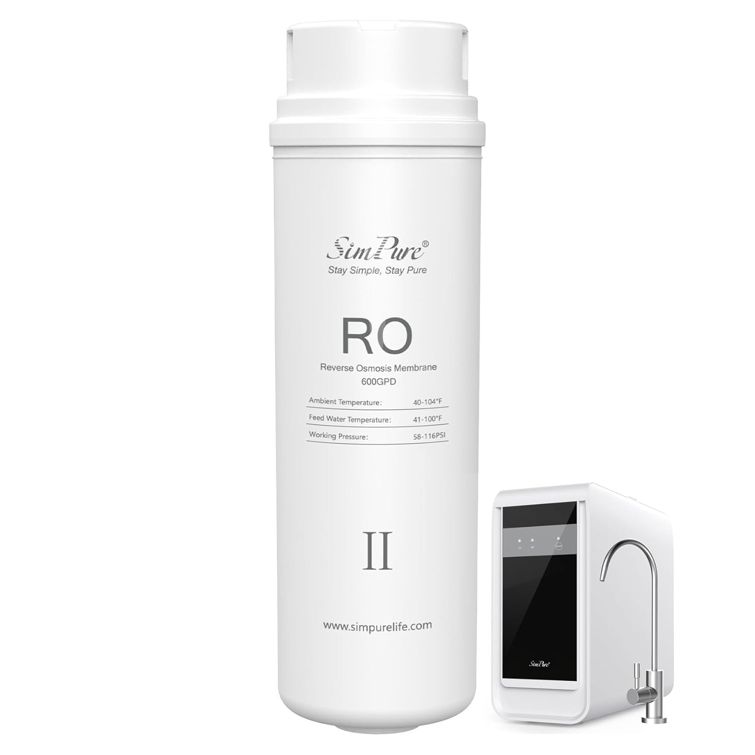 SimPure Upgraded Q3-600 Tankless Reverse Osmosis System+ Q3-600 RO Filter Replacement