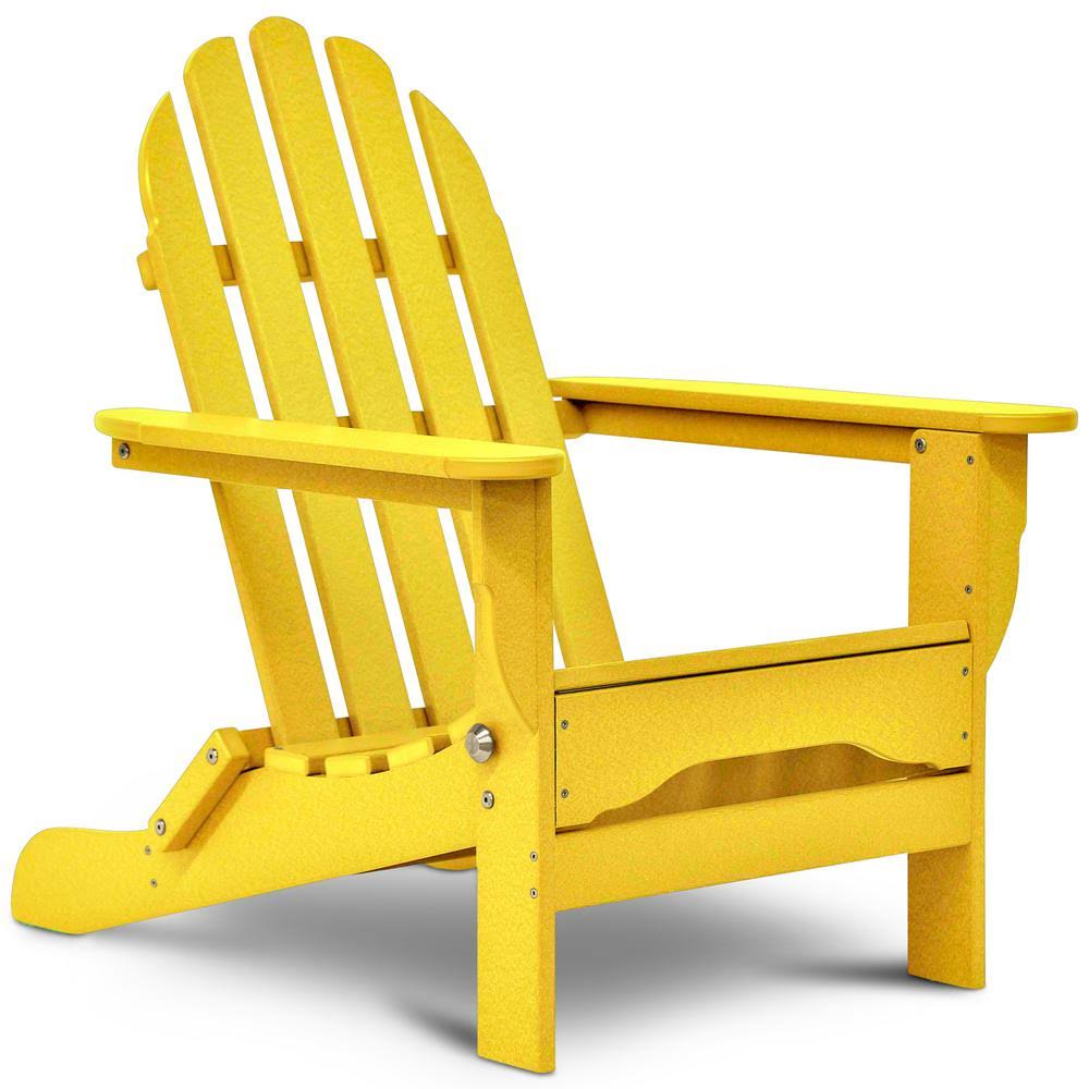 DuroGreen Icon Lemon Yellow Plastic Folding Adirondack Chair