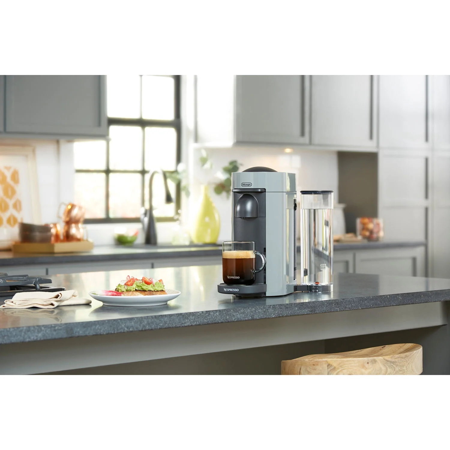 Nespresso Vertuo Plus Coffee and Espresso Machine by De'Longhi, Gray