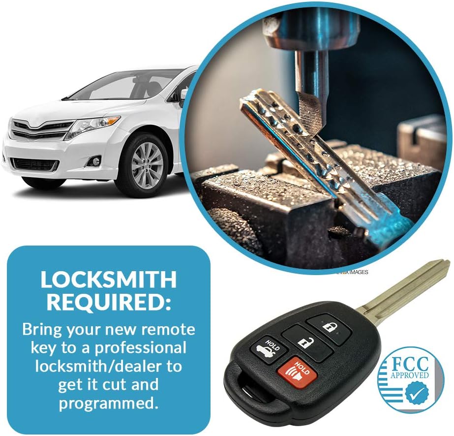 Keyless2Go Replacement for New Keyless Entry Remote Car Key for Vehicles That Use HYQ12BDM, HYQ12BEL with H Chip (2 Pack) Pack of 2