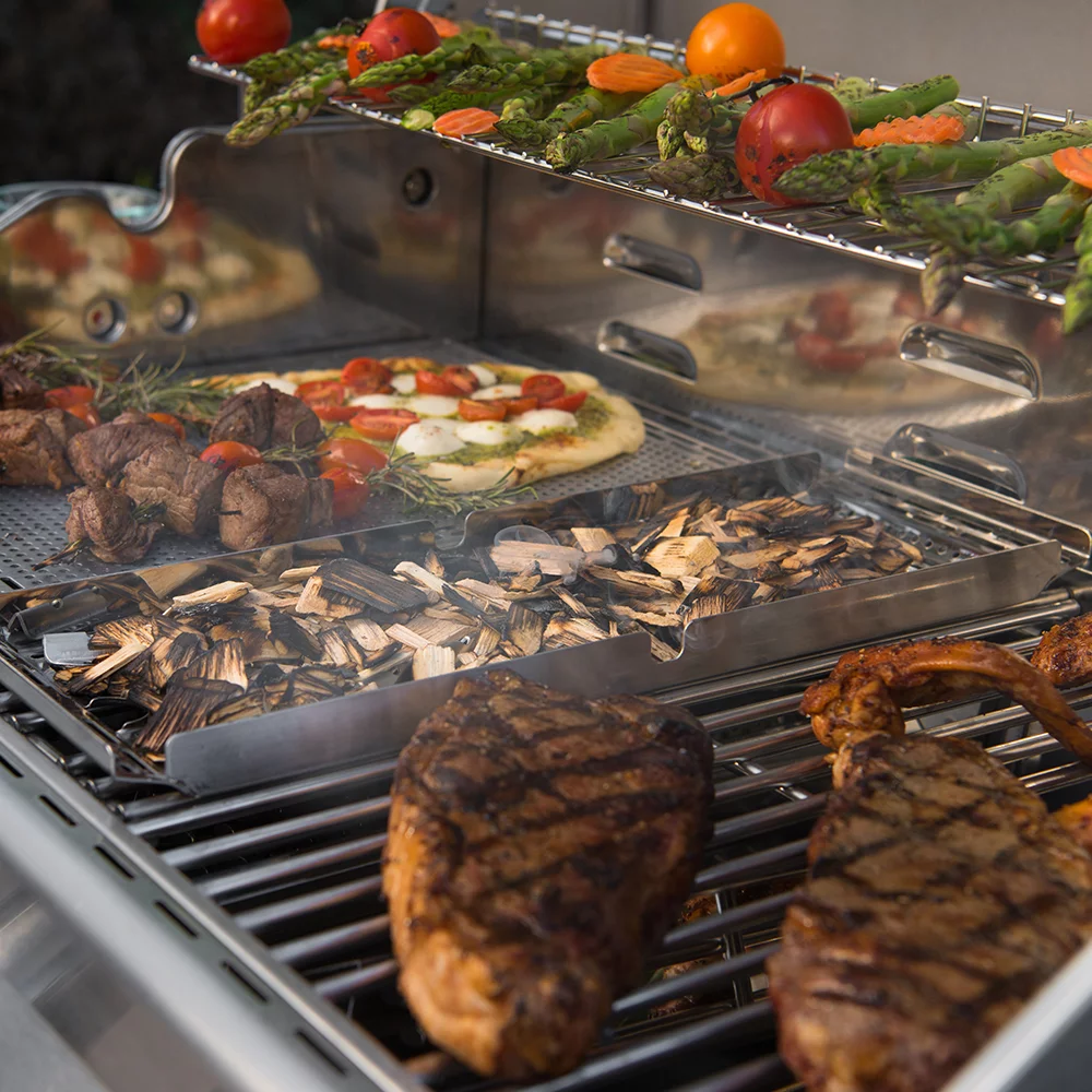 Nexgrill Evolution 5-Burner Propane Gas Grill w/ Infrared Technology, Side Burner & Tables, 57000BTUs