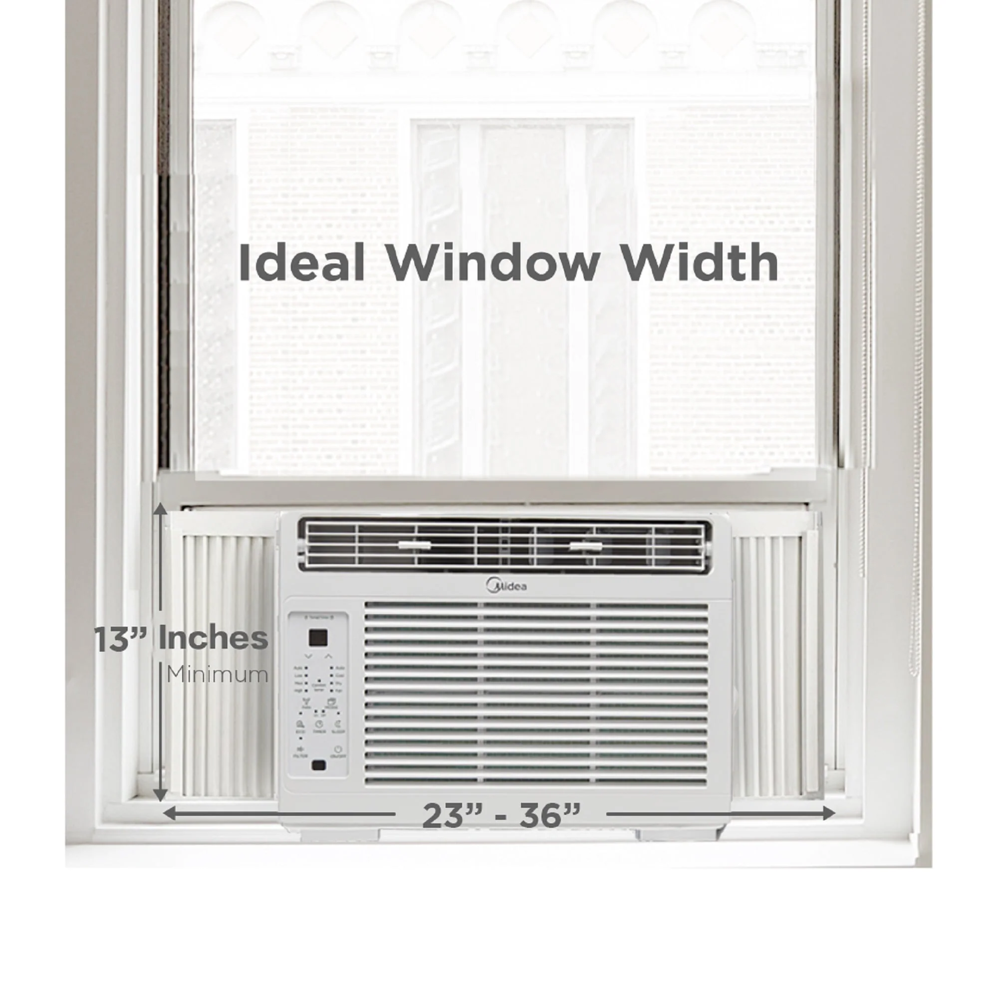Midea 6,000 BTU 115V Window Air Conditioner with ComfortSense Remote, up to 250 sq ft Coverage Area, White, MAW06R1WWT
