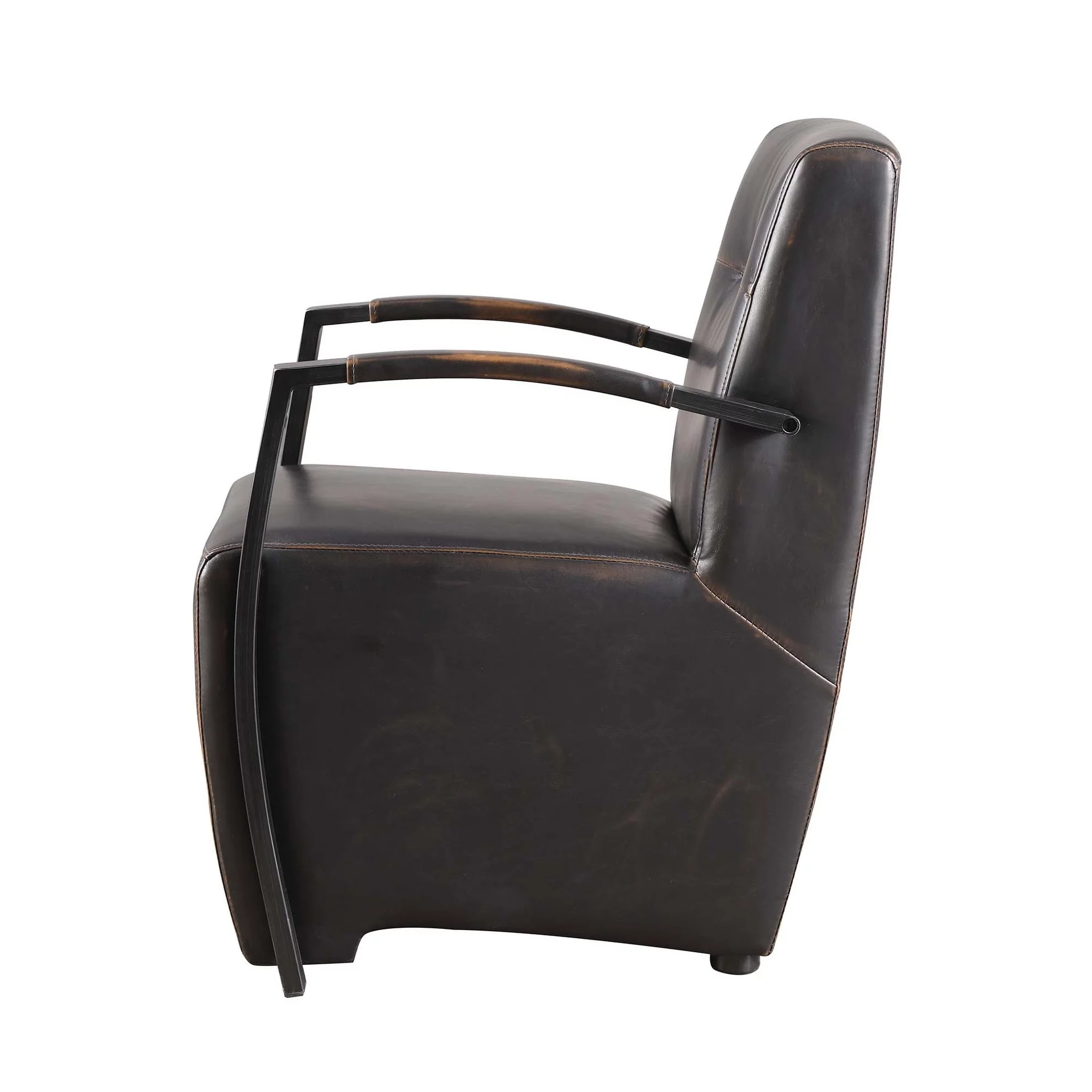 Industrial Brown and Grey Accent Chair