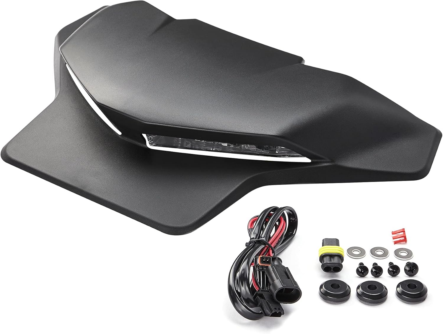 Kemimoto Ryker LED Auxiliary Light Kit Compatible with Can Am Ryker All Models Black Hood Panel with Daytime Running Light Replace 21900848
