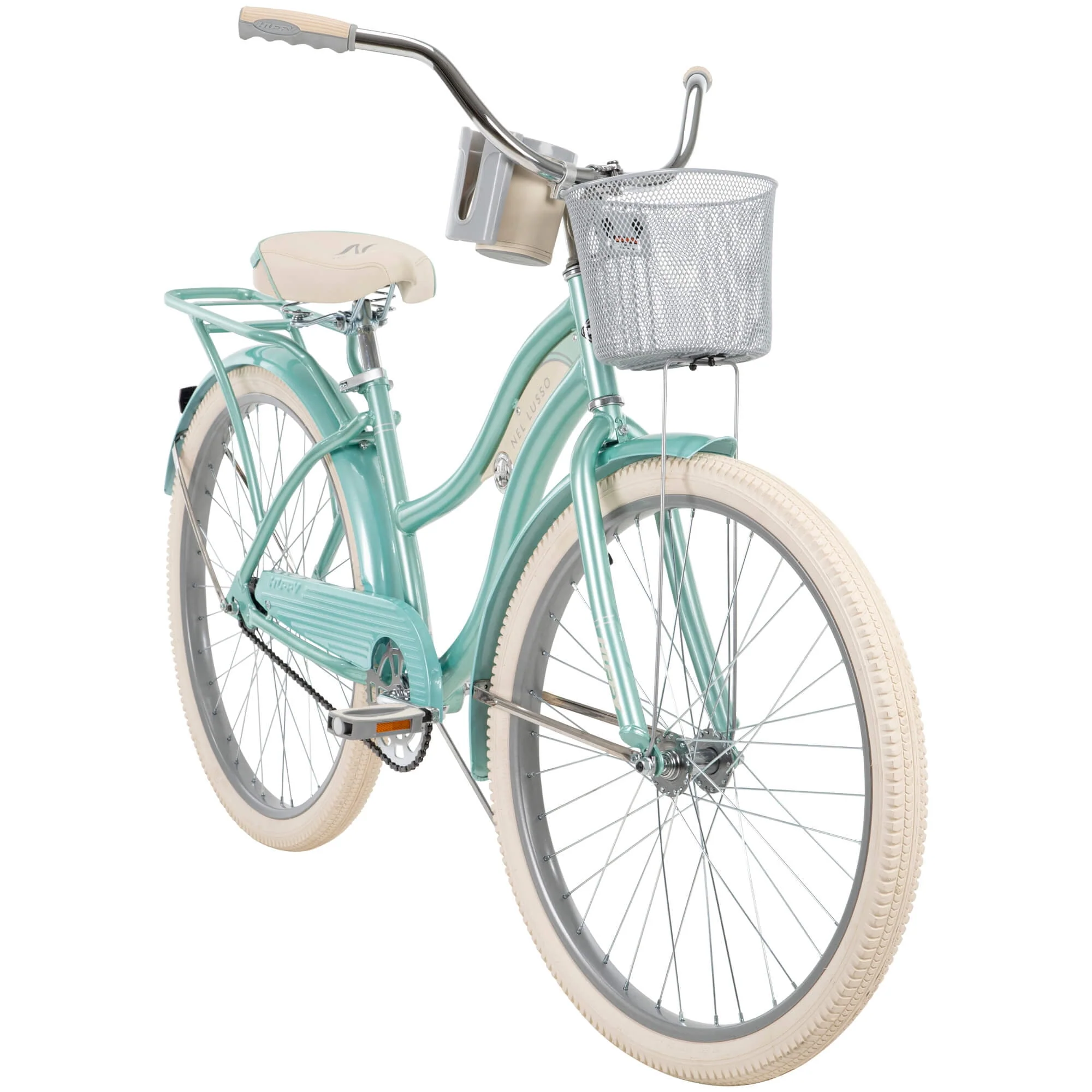 Huffy 26 Nel Lusso Classic Cruiser Bike with Perfect Fit Frame, Women's, Ages 13 Years, Light Blue
