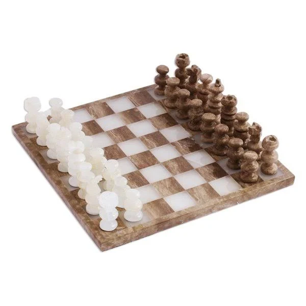 Handmade Brown Chess Board Game NOVICA