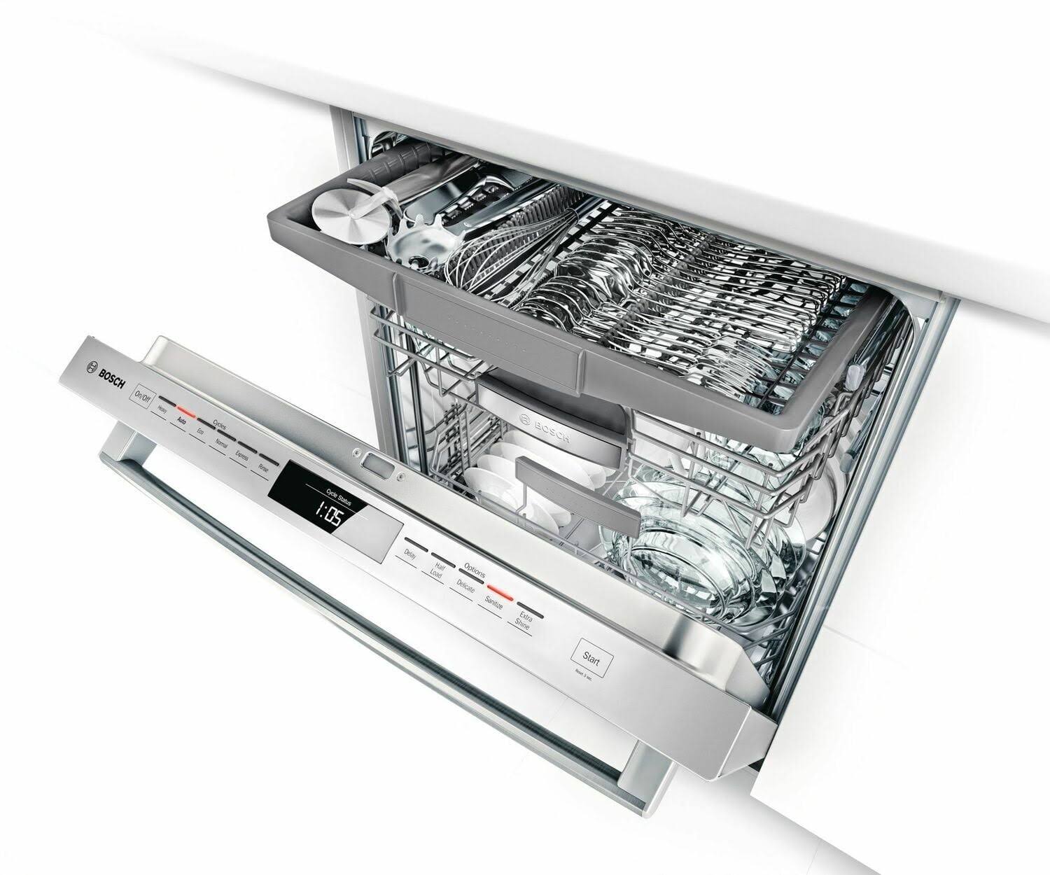 Shx68t55uc Bosch 800 Series Bar Handle Built-in Dishwasher Stainless