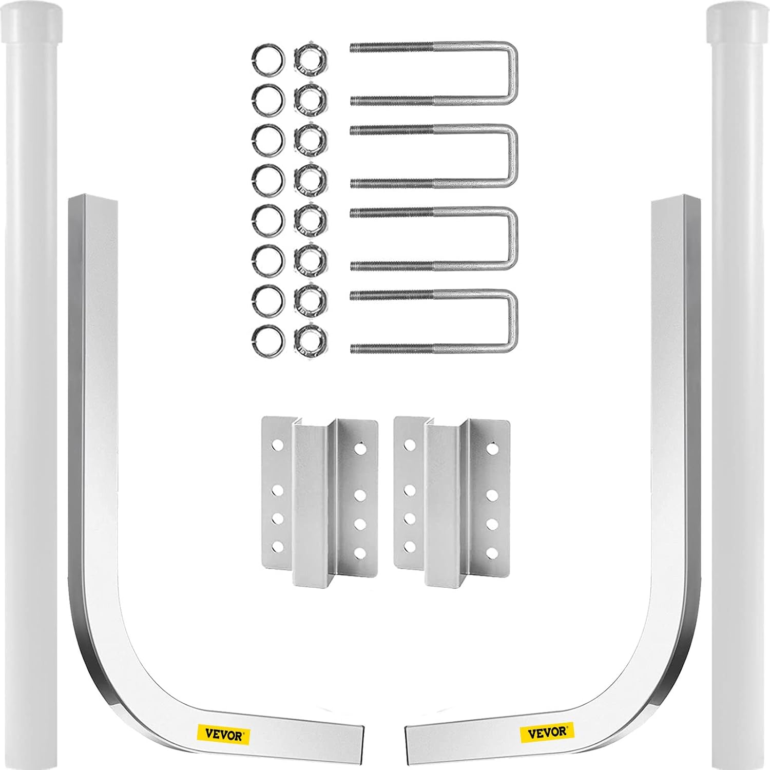 VEVOR Boat Trailer Guide-on, 40", 2PCS Galvanized Steel Trailer Post Guide on, with PVC Tube Covers, Mounting Hardware Included, for Ski Boat, Fishing Boat or Sailboat Trailer