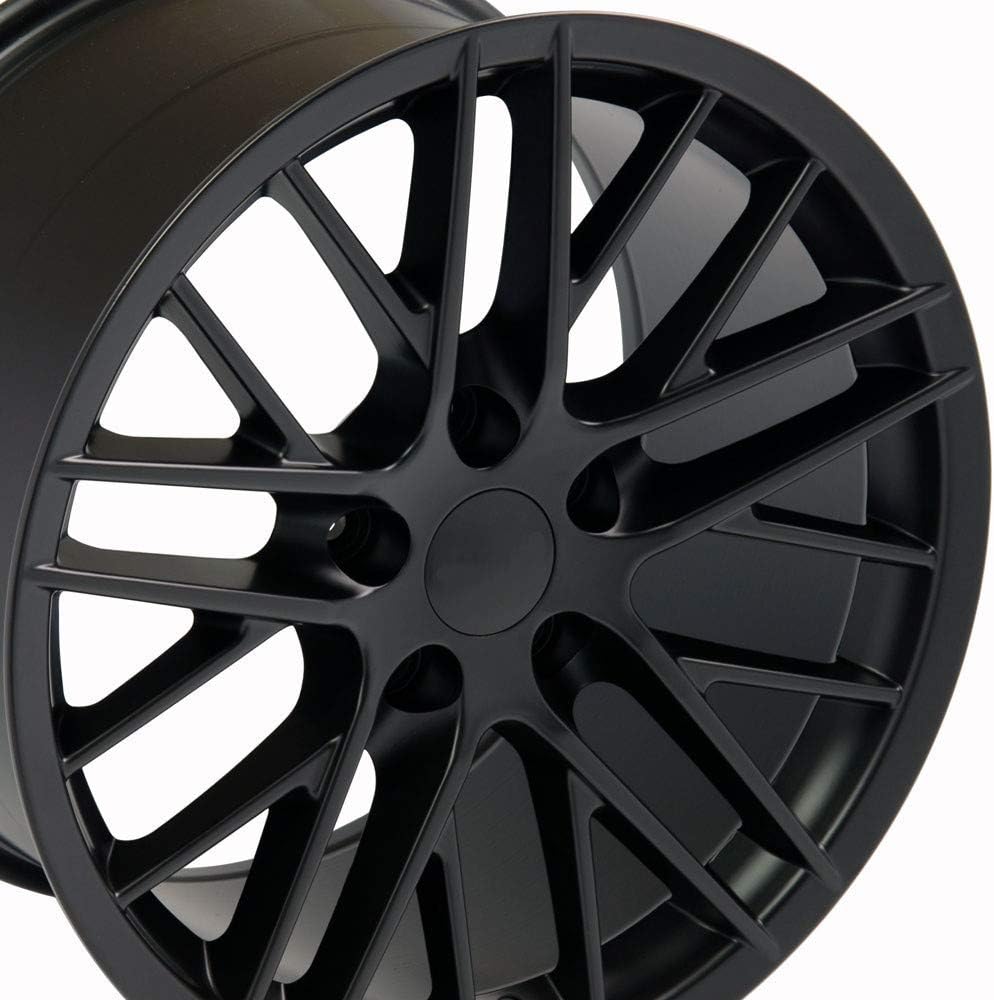 Partsynergy Replacement For 17" Rim fits 1997-2004 Chevrolet Corvette C6 ZR1 Style Satin Black 17x9.5 Wheel