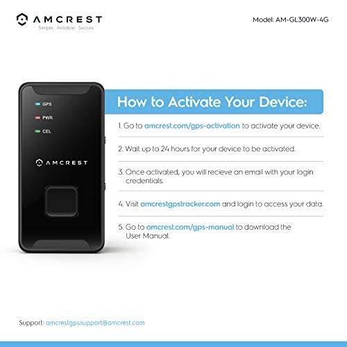 Amcrest 4G LTE GPS Tracker - Portable Mini Hidden Real-time GPS Tracking Device for Vehicles, Cars, Kids, Persons, Assets W/geo-