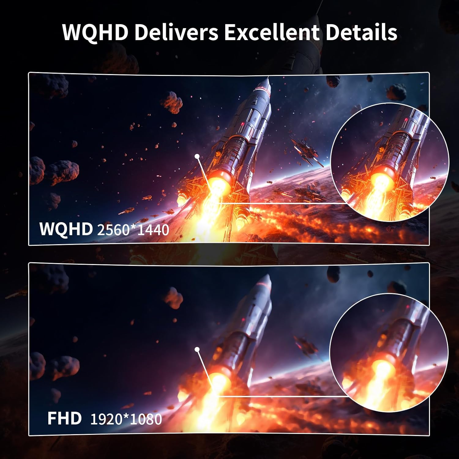 SANSUI 32-Inch WQHD 165Hz Curved 1500R Wide Gaming Monitor-2560 x 1440, 1ms(OD), HDR, 300nits, sRGB 125%, DCI-P3 95%, Adaptive Sync, HDMI2.1(TMDS) x2, DP1.2x2(ES-G32C3 DP Cable Included)