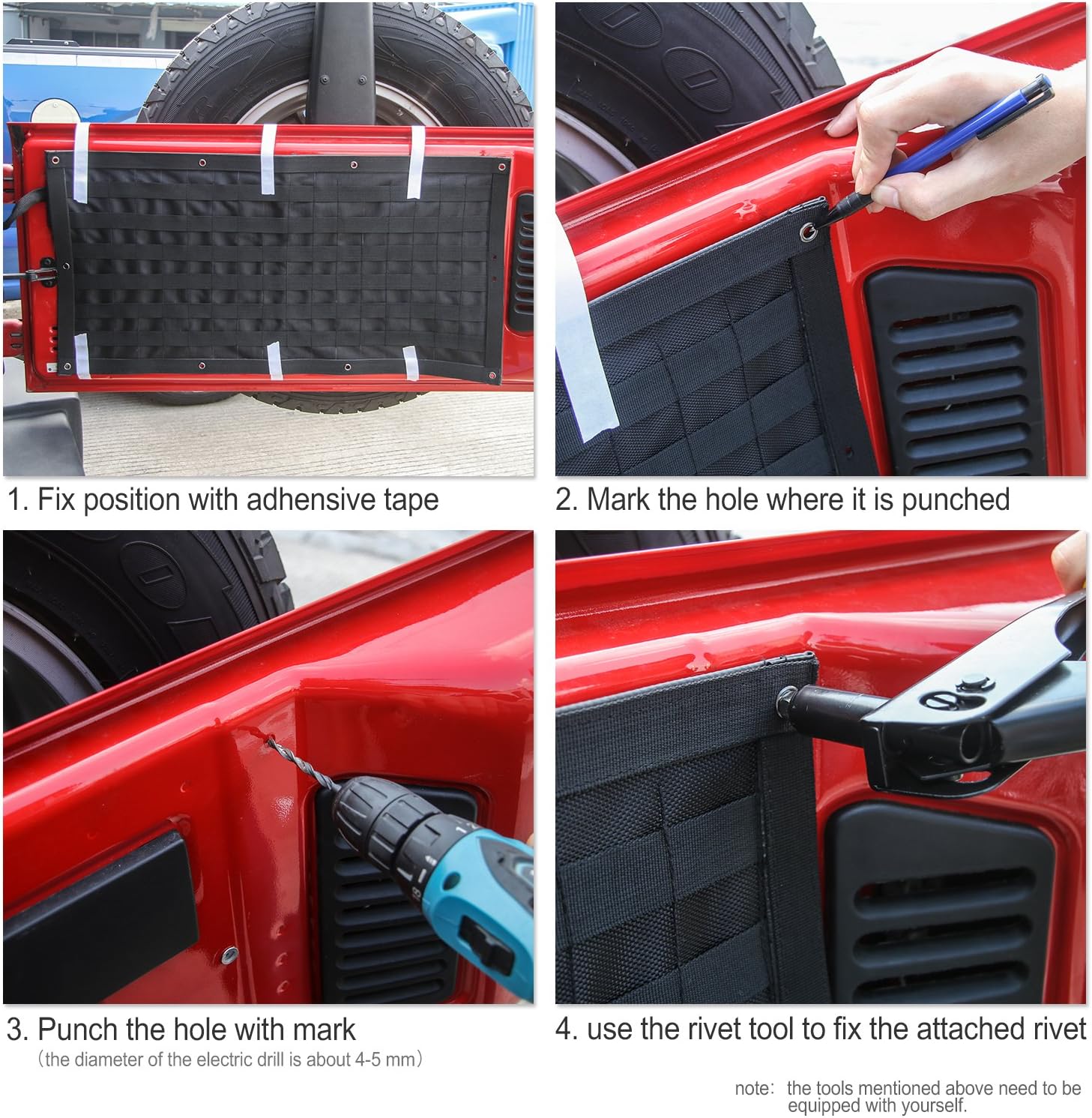 Voodonala Canvas Tailgate Cargo Storage Bag & Tool Kit Organizer Pockets for 2007-2018 Jeep Wrangler JK JL Unlimited