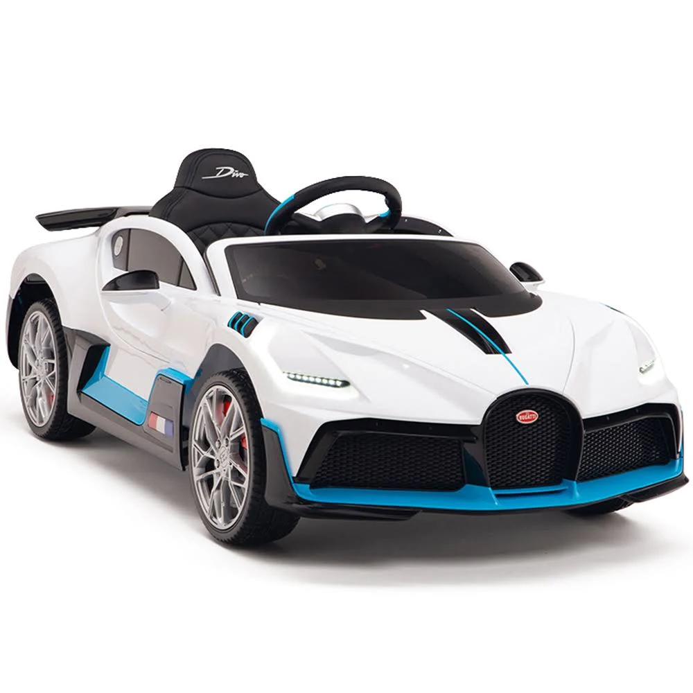 Electric Bugatti Divo for Kids - Mini Battery Powered Car w/ Parent Remote Control - White
