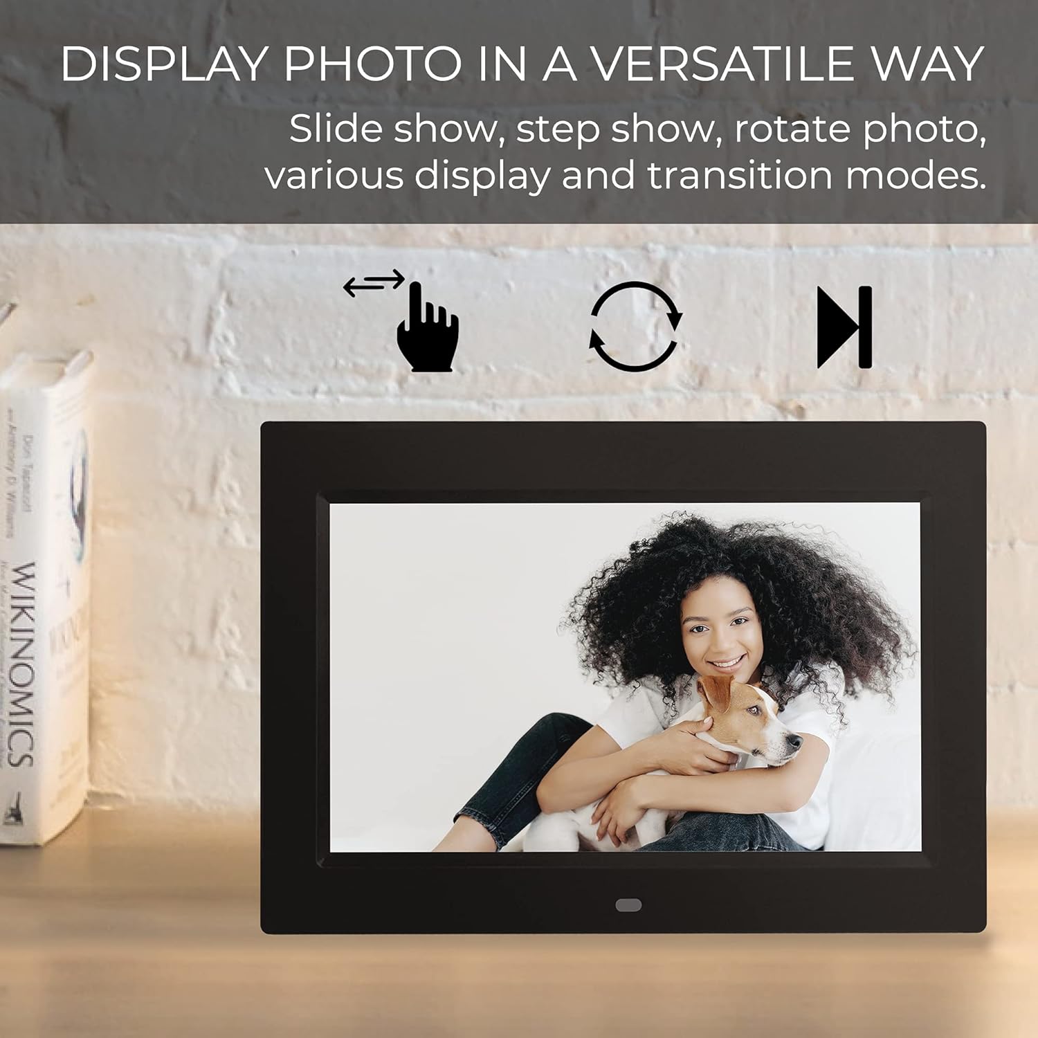 Sonicgrace - 10 Digital Picture Frame with Remote Control - 16:9 LCD Screen with Slide Show Capabilities - Plug and Play - SD Card with USB Flash Drive - Built in Calendar and Clock