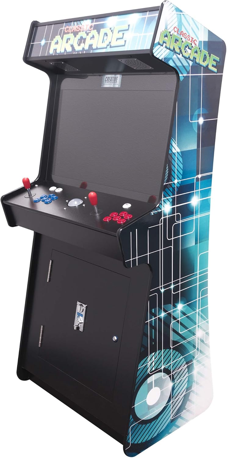 Creative Arcades Full Size Stand-Up Commercial Grade Arcade Machines | 2 Player | 3500 Games | 32" LCD Screen | 2 Sanwa Joysticks | Trackball | 3 Year Warranty