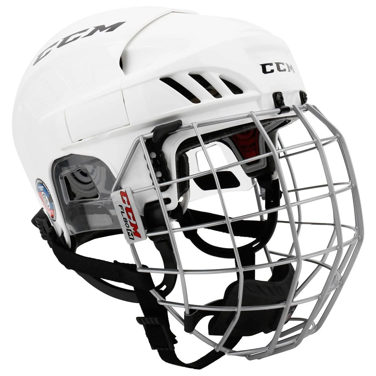 CCM FitLite FL60 Hockey Helmet Combo - White - M