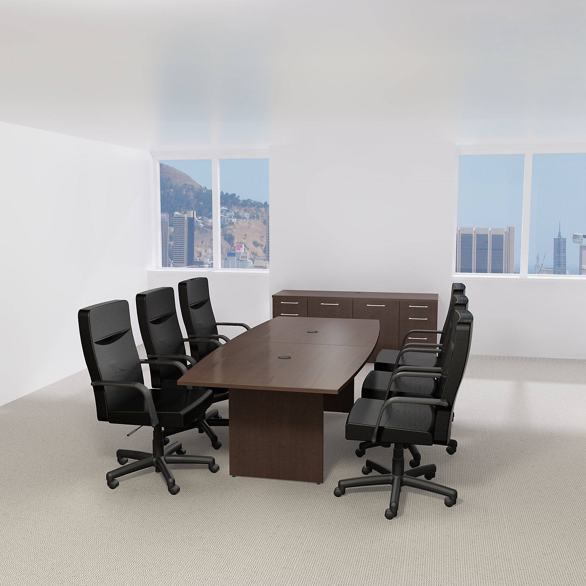 Bush Business Furniture Boat Top Conference Table, Mocha Cherry